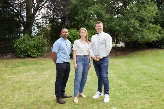 Founders of FYLD (L to R): FYLD Co-Founder and COO Anish Patel, FYLD Co-Founder and CEO Shelley Copsey, and FYLD Co-Founder and Chief Futurist Karl Simons.