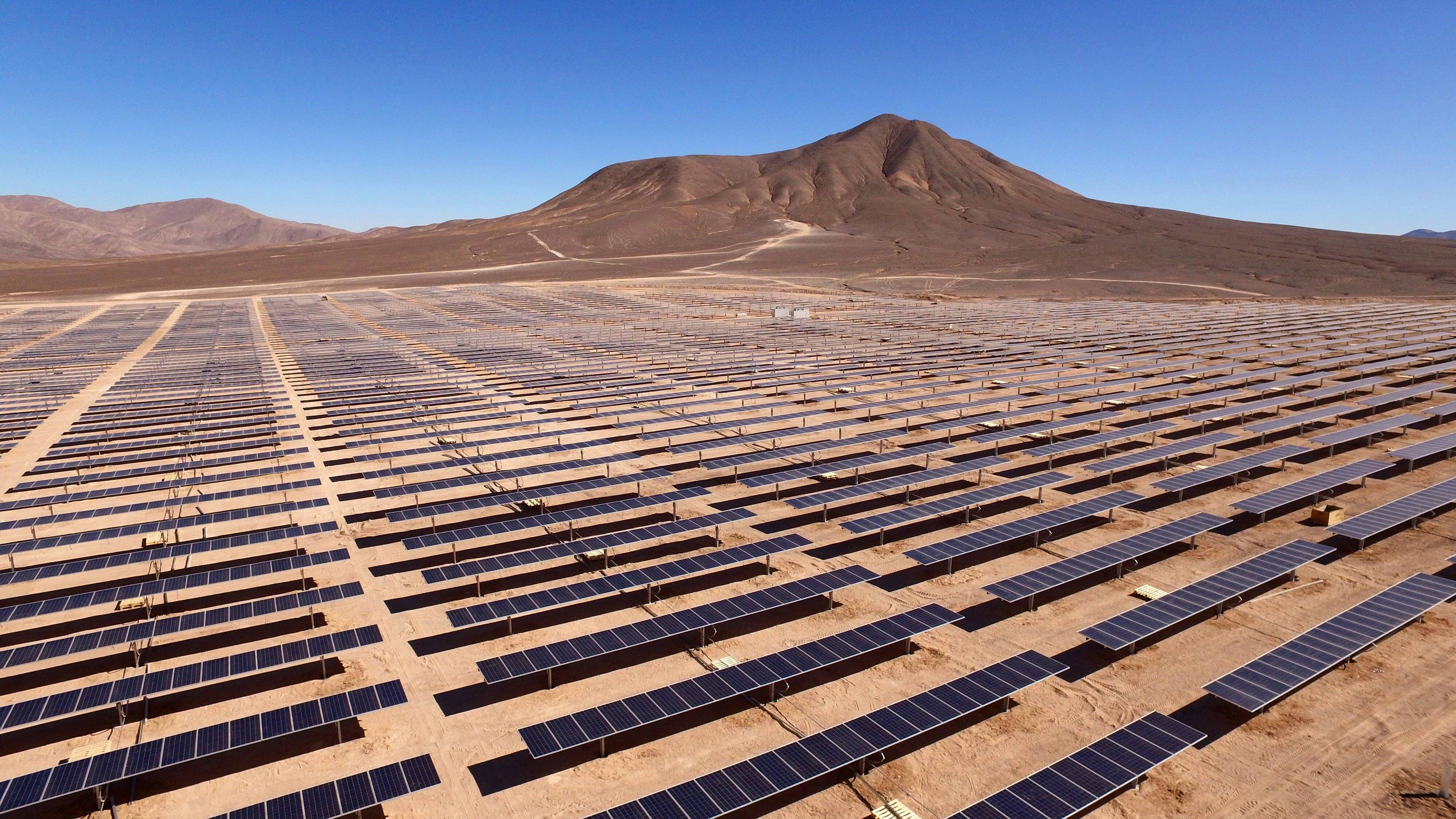 Solar panels in the Chilean desert